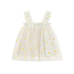 Vestido Tregren verano sin mangas para niña – Estampado margaritas