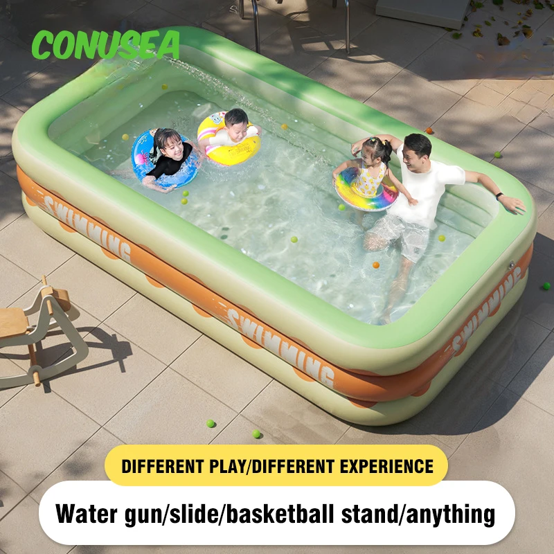 Piscina inflable para bebé con marco extraíble – Juego exterior - imagen 2