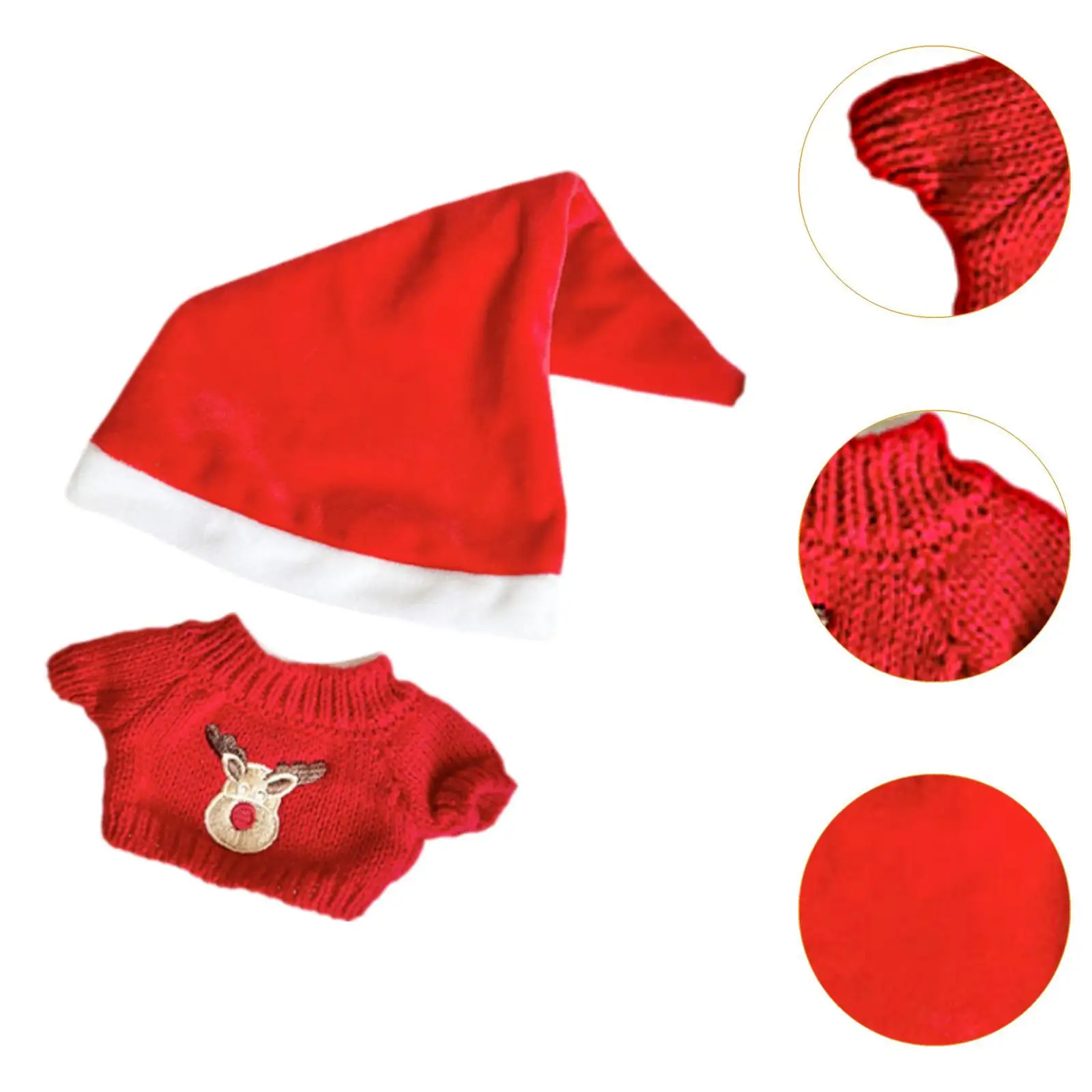 Plush Doll Sweater for 20cm with Hat Doll Accessories Cute Doll Clothes Suit