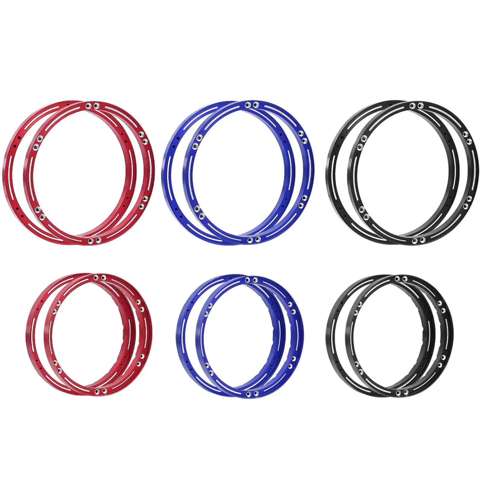 4Pcs Hub Reinforced Outer Frame Aluminum Alloy Upgrade Front Rear Wheel Hub Rings Set for 1/4 Motorcycle Promoto-mx DIY Accs