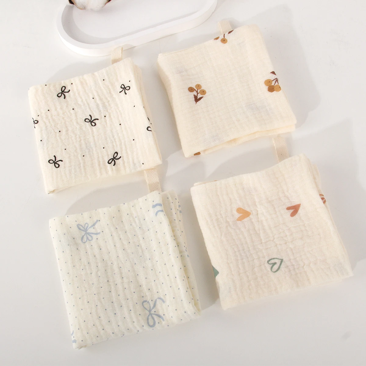 Toallita de algodón puro de 4 capas para bebé, paño suave y absorbente para eructar para recién nacidos, toallas de gasa cuadradas para bebés - imagen 3