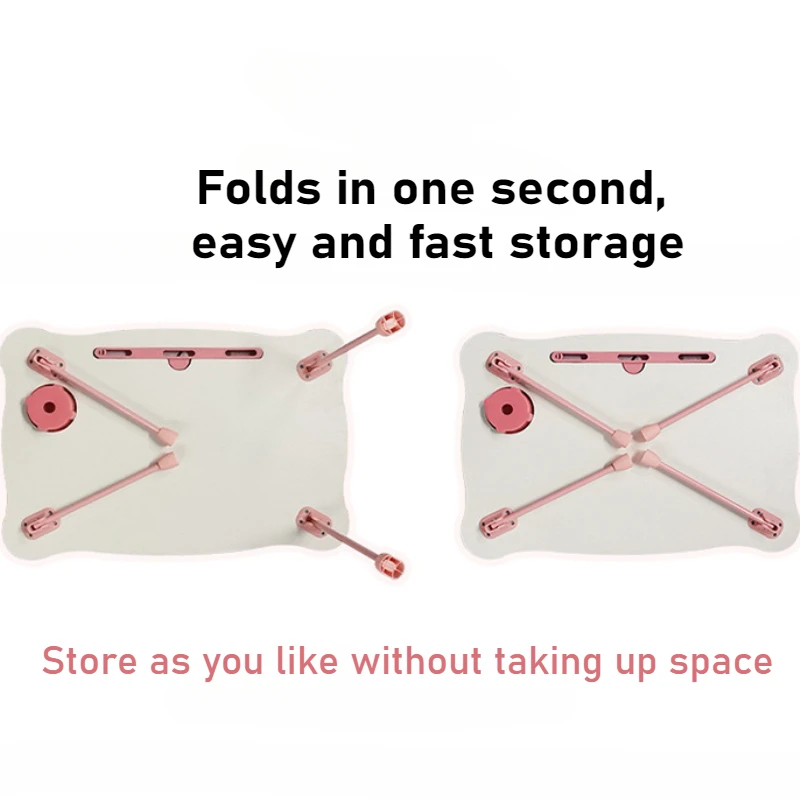 Pequeño escritorio plegable para ordenador portátil con portavasos, ranura para tarjetas, escritorio de cama de oso bonito, mesa Tatami antideslizante impermeable para dormitorio de estudiantes - imagen 5