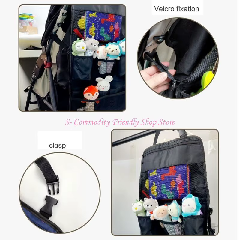 Bolso organizador colgante para cochecito bebé con bolsillo botella - imagen 4