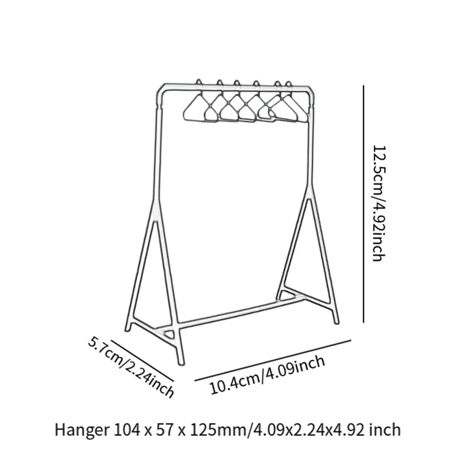 1/12 Dollhouse Garment Rack with Hangers Miniature Furniture for Household