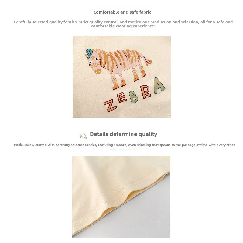 ¡2025 nueva camiseta de manga larga de algodón para niños de primavera y otoño: estampado de animales de dibujos animados, Top suave y transpirable y versátil para niños! - imagen 4