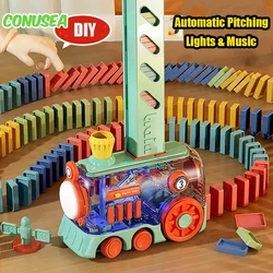 Tren de dominó eléctrico con luces y sonido – Juguete educativo para niños