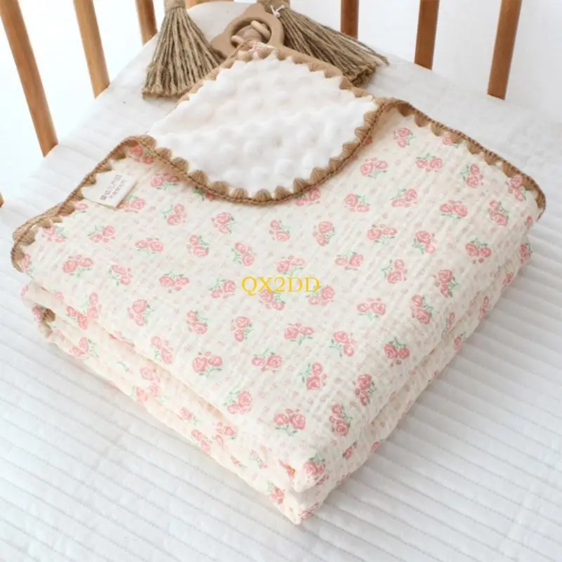 QX2D Manta receptora bebé 110x130 para niños recién nacidos, edredones algodón, Toalla baño - imagen 5