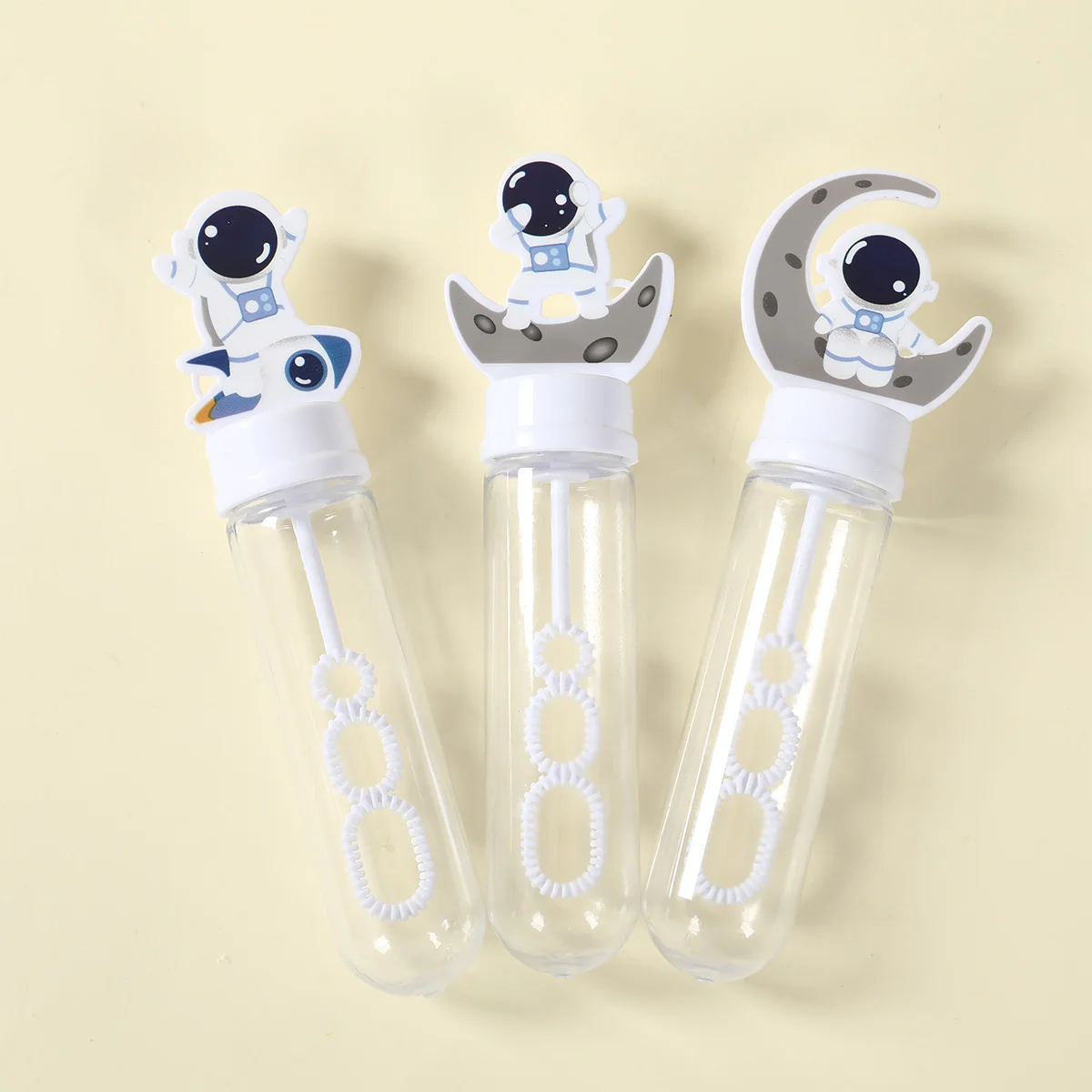 10 Uds. De palo de cohete de Luna de astronauta de dibujos animados, tubo de varita de burbuja, regalo para niños, tema del espacio exterior, regalo de decoración para fiesta de cumpleaños, Baby Shower - imagen 4