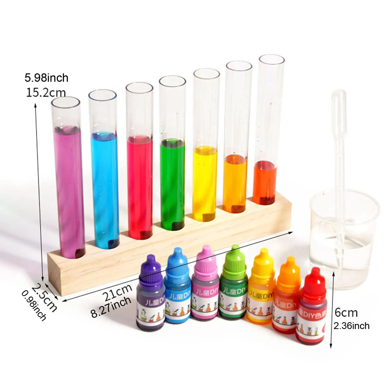 Science Kit,Colorful Test Tube Color Toy,Science Holder Test Tube Three Primary Color Experiment for Kids,Toddlers
