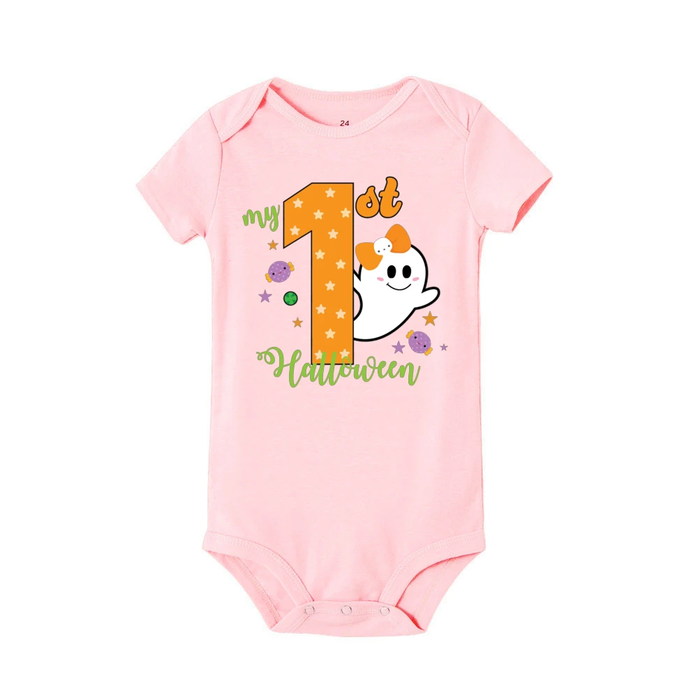 Body con estampado de mi primera Halloween para bebé, traje infantil para fiesta de Halloween, ropa para niños y niñas, mono para recién nacido, peleles de manga corta - imagen 3
