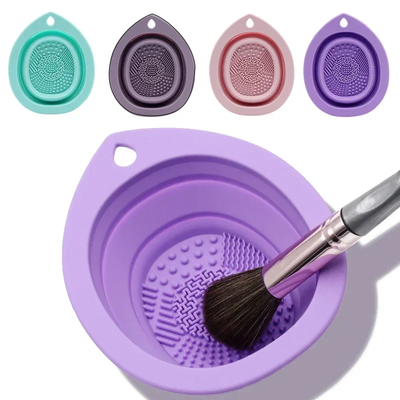 Caja plegable de silicona para limpiar brochas de maquillaje - imagen 4