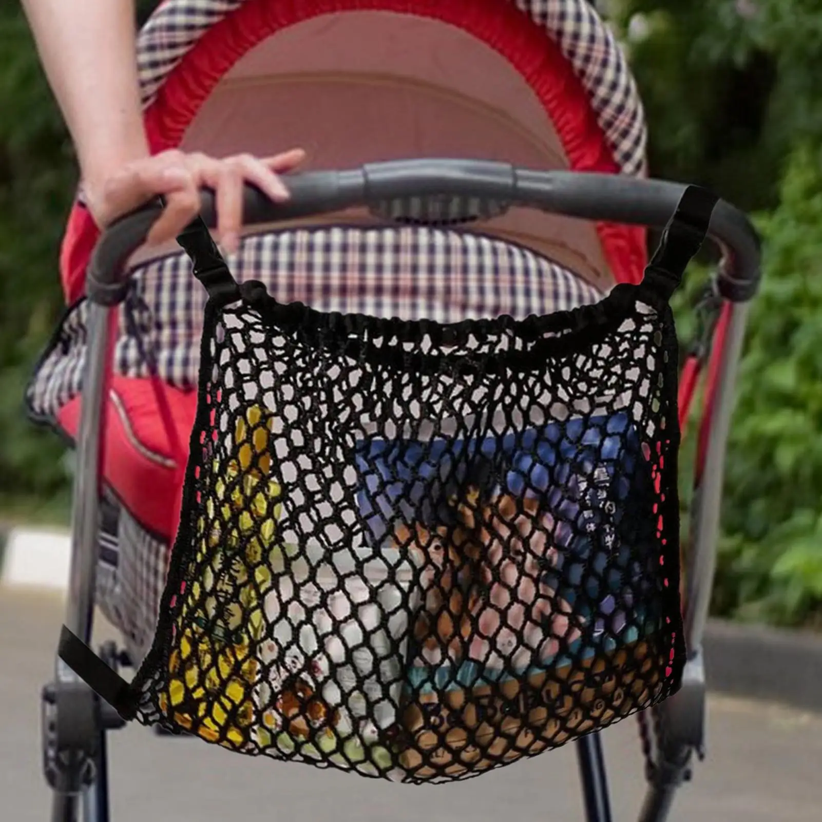Bolsa organizadora de malla para cochecito – Caddy práctico para paseo