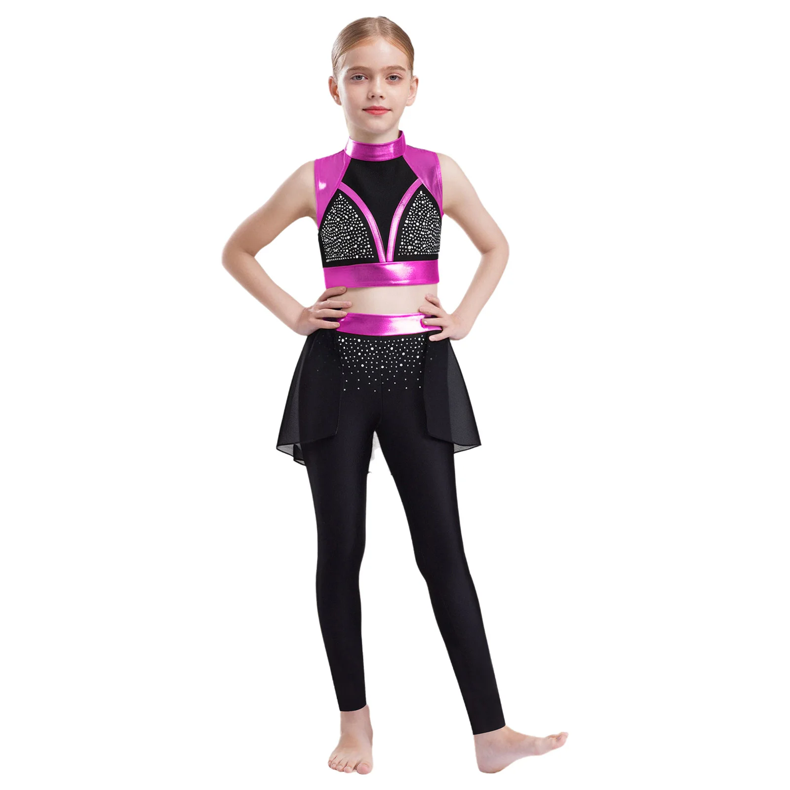 Pantalones con falda de gasa en movimiento