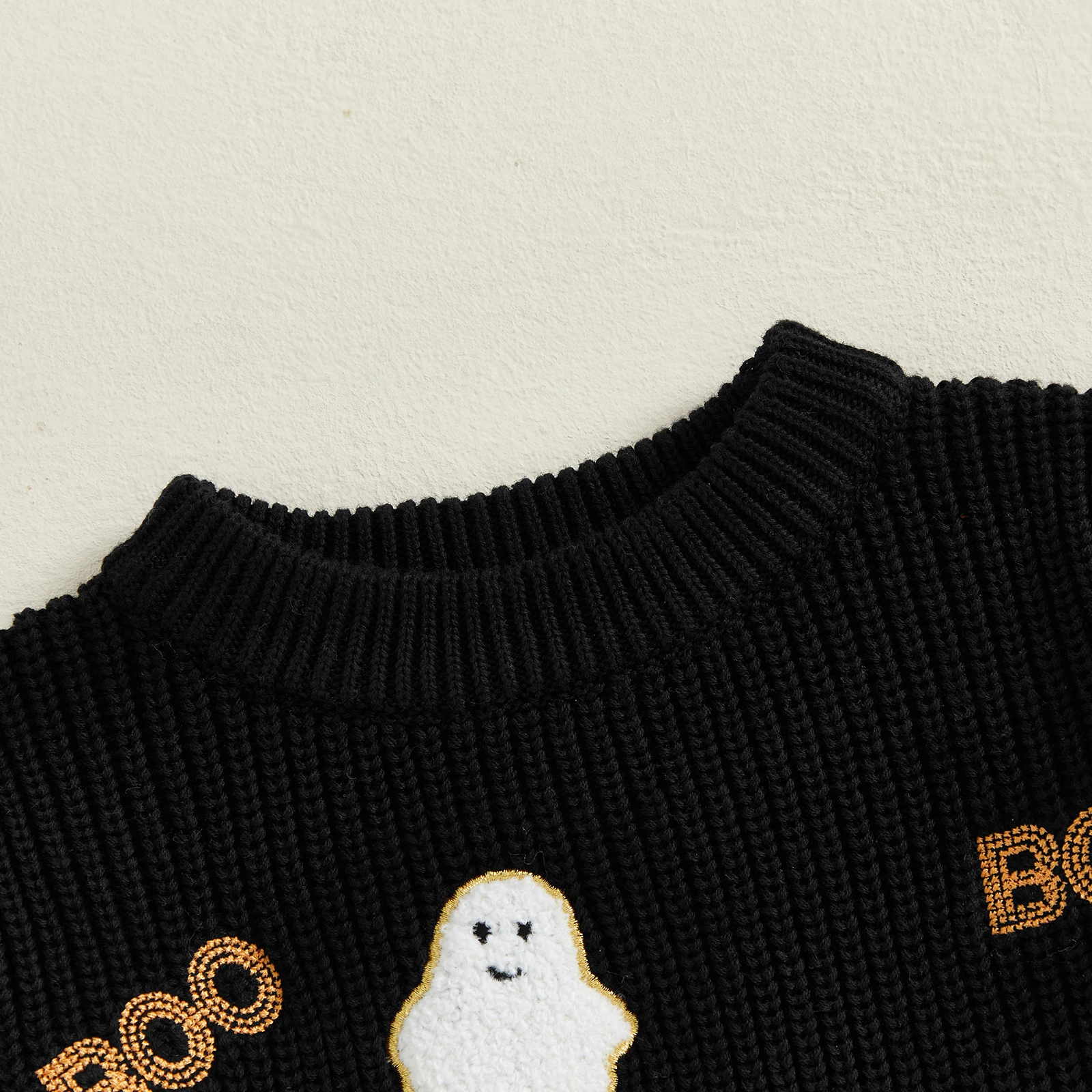 VISgogo Suéter de Halloween para bebé, manga larga, cuello redondo, fantasma, suéter de punto cálido para invierno, ropa infantil para niñas y niños - imagen 4