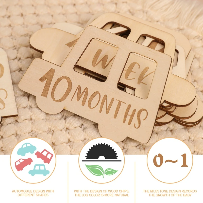 Tarjetas de madera para registrar el crecimiento del bebé - imagen 3