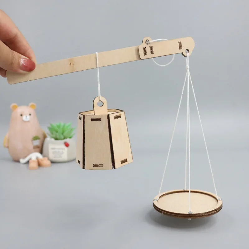 Escala de madera DIY de acero, modelo ensamblado a mano para clase - imagen 4