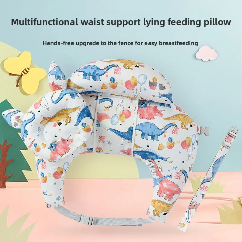 Almohada de lactancia multifuncional, cojín de alimentación de bebé con soporte para la espalda y la cintura, almohadilla cómoda relajante antiastres para los hombros