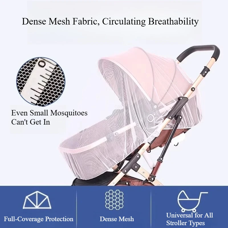Babyfond-mosquitera Universal para cochecito de bebé, cobertura completa, sin costuras, resistente al viento y a prueba de mosquitos, cubierta parasol plegable - imagen 4