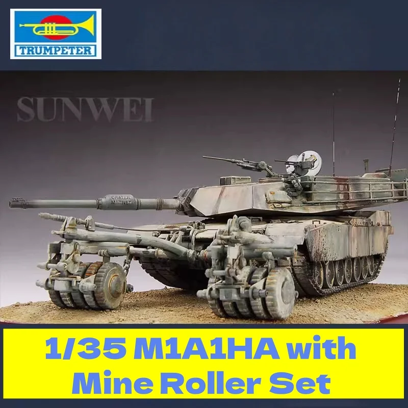 TRUMPETER 1/35 M1A1HA tanque con juego de rodillos de mina modelo de rompecabezas de ensamblaje de plástico