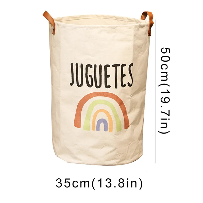 Panier à articles pour bébé de grande capacité, caddie à couches, organisateur pliable, seau pour vêtements sales imprimés de dessins animés, panier de rangement pour jouets - imagen 4