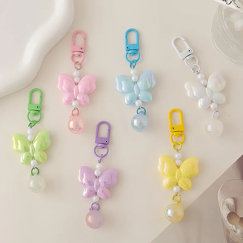 LLavero con colgante de perlas y lazo a la moda, encantador llavero para estudiantes y niñas, bolso para mujer, mochila, bolso colgante, funda para auriculares, joyería - imagen 5