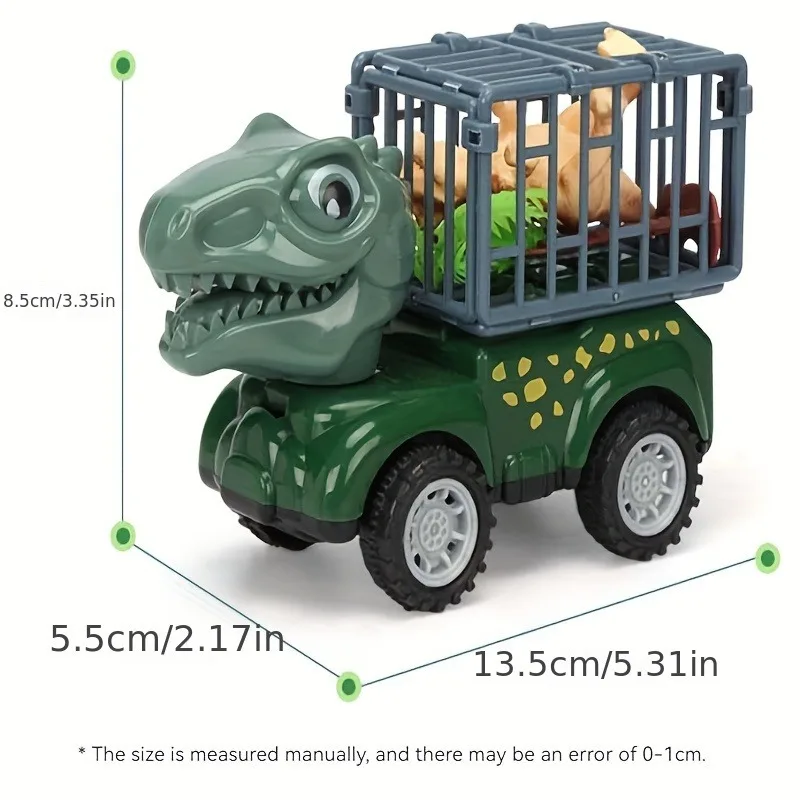 Camión de dinosaurios para niños, camión de transporte de dinosaurios con juguetes de dinosaurios, coches accionados por fricción, juego de coche de dinosaurio extraíble para niños - imagen 2