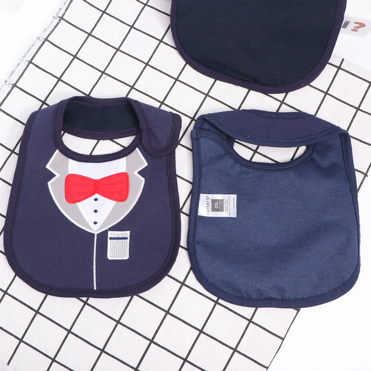 Baberos de algodón impermeables para bebé, Baberos para comer con dibujos animados, toallas suaves para Saliva, babero de comedor para bebé, 3 uds. - imagen 4