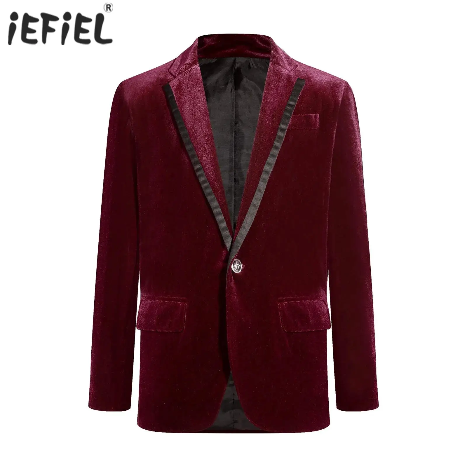 Chaqueta de terciopelo de caballero para niños, Blazer de traje para niños, abrigo Formal informal, 2 botones exteriores de prendas de vestir, boda, fiesta de cumpleaños, graduación