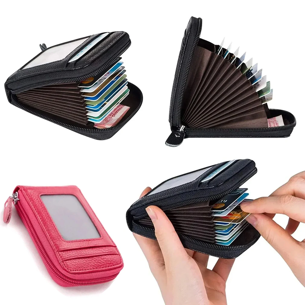 Bolsa de tarjetas portátil para hombre y mujer, edición coreana, cubierta corta para tarjetas bancarias, Clip para tarjetas de visita, bolsa de mano Vertical con cremallera, 1/3 Uds.