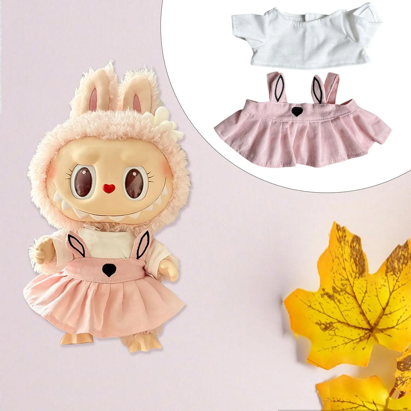 38 cm Doll Skirt Set,Doll Clothing,Plush Doll AccessoriesCostumes,Fashion Adorable Doll Outifits Doll Dress up for Girl Gift