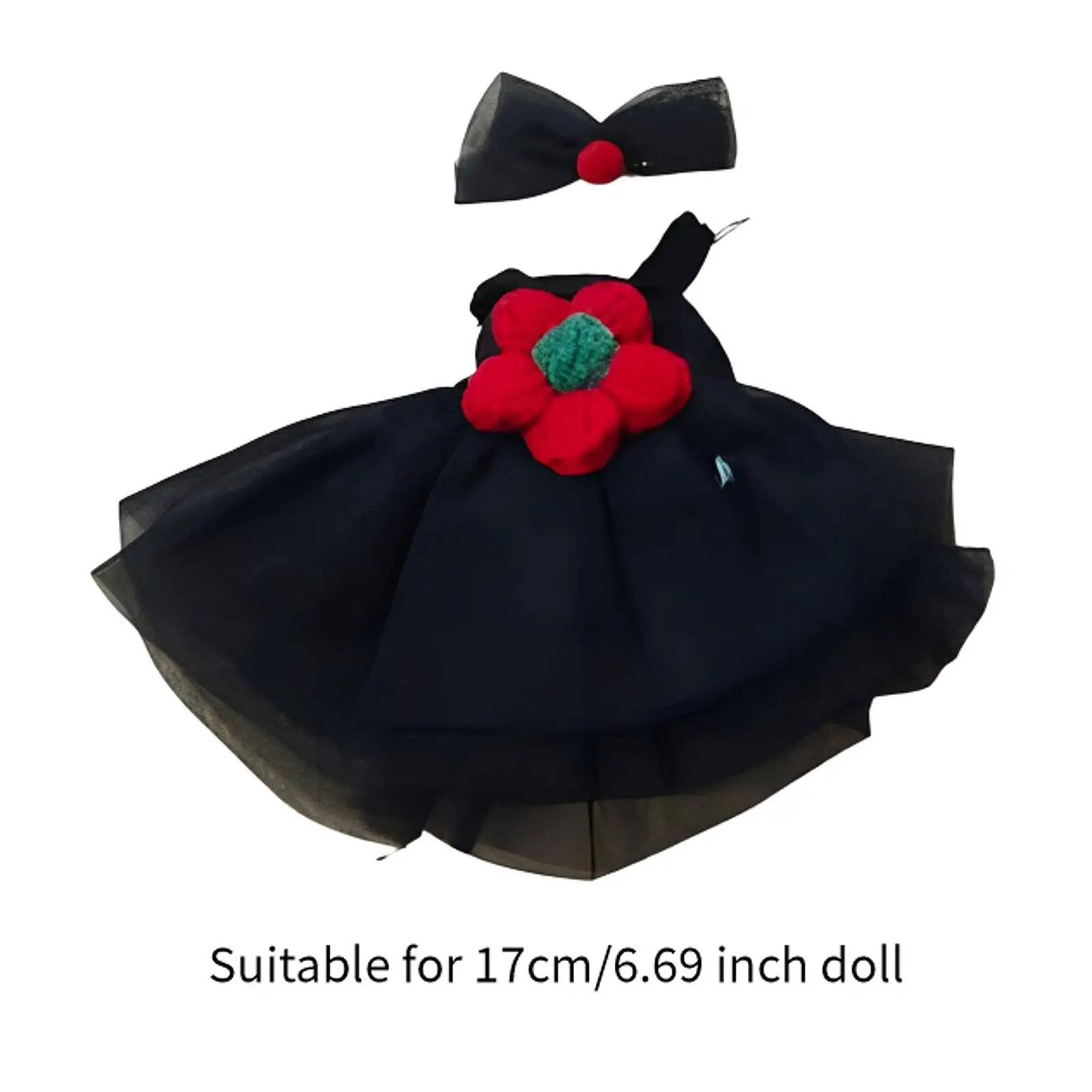 2x Fashion Dolls Dress and Hairpin, Handmade Clothing Accessories, Miniature Clothes for 17cm Girl Dolls Halloween Gift