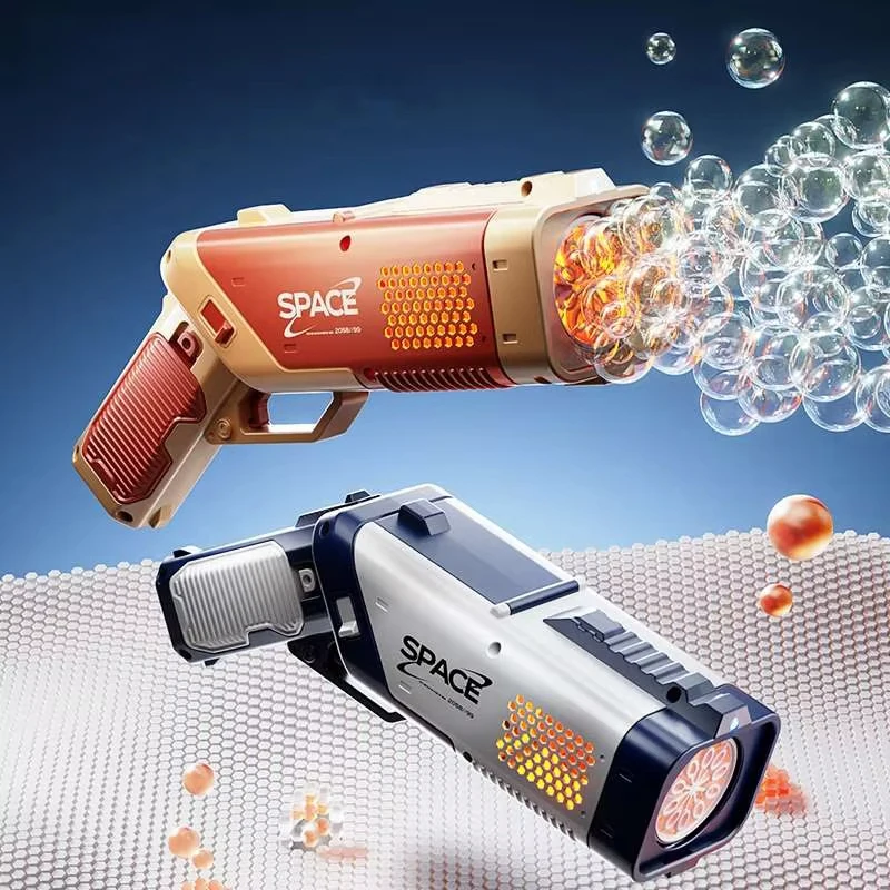 Pistola de burbujas automática con luces – Juguete para el verano