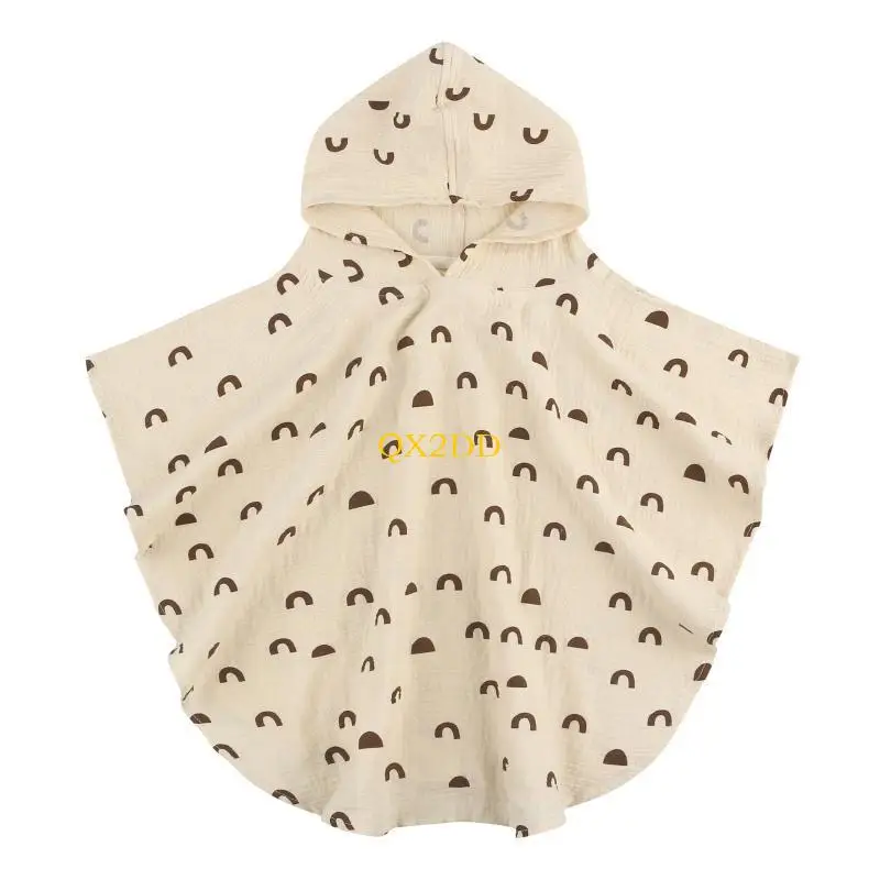 Toalla con capucha de algodón para niños pequeños – Estampado floral - imagen 3
