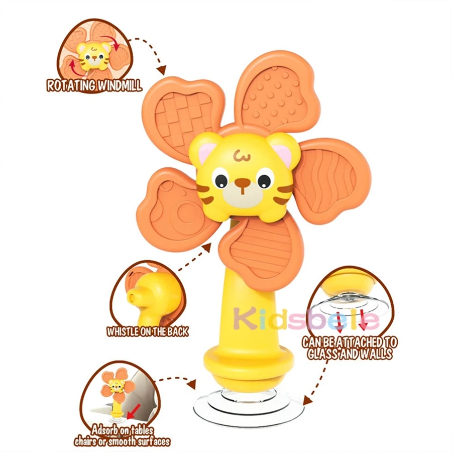 Juguete giratorio de animales para bebé con sonajero giratorio sensorial con ventosa, juguete antiestrés de Aprendizaje Temprano Montessori para trona, coche y baño - imagen 5