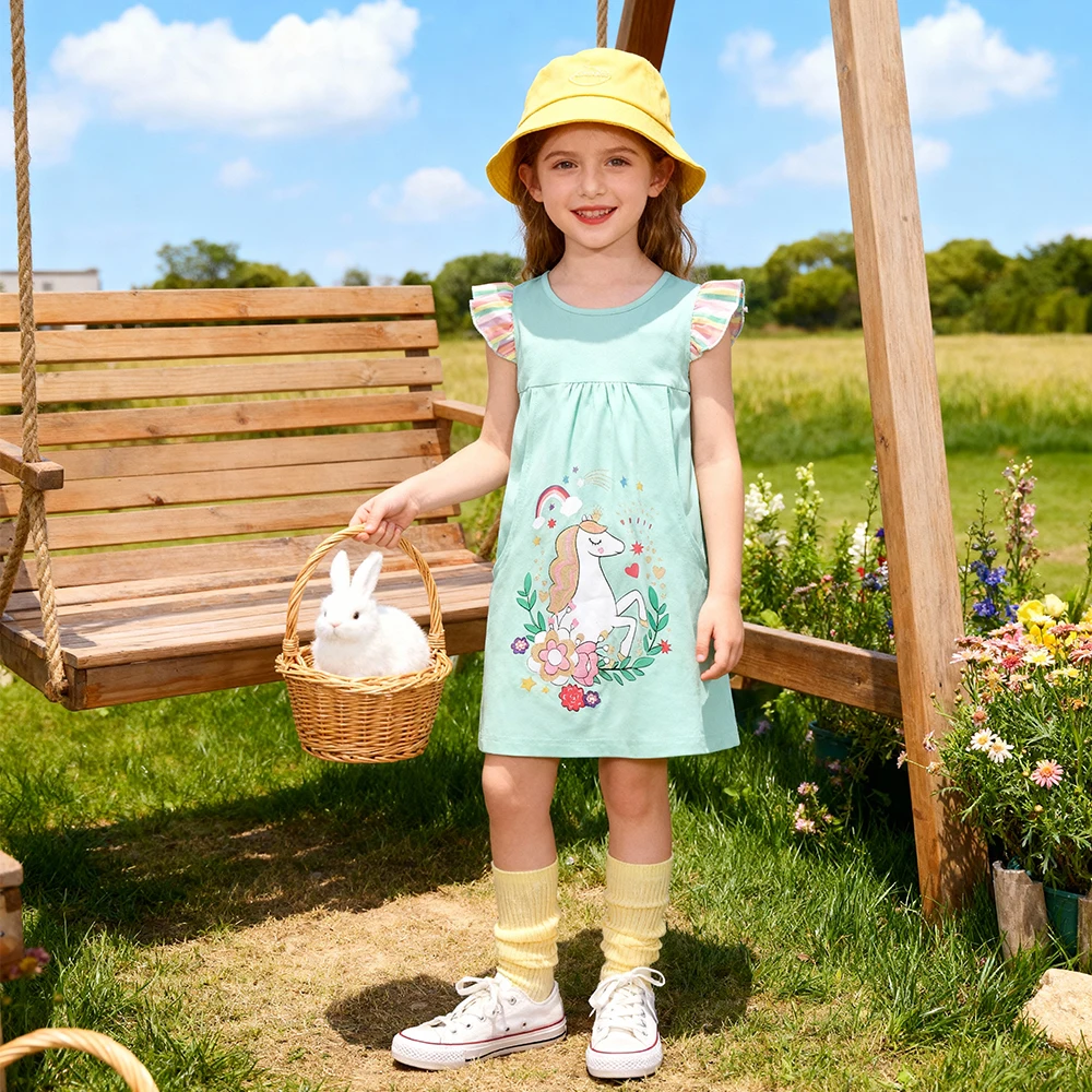 DXTON vestido de verano sin mangas con volantes y bolsillos - imagen 2