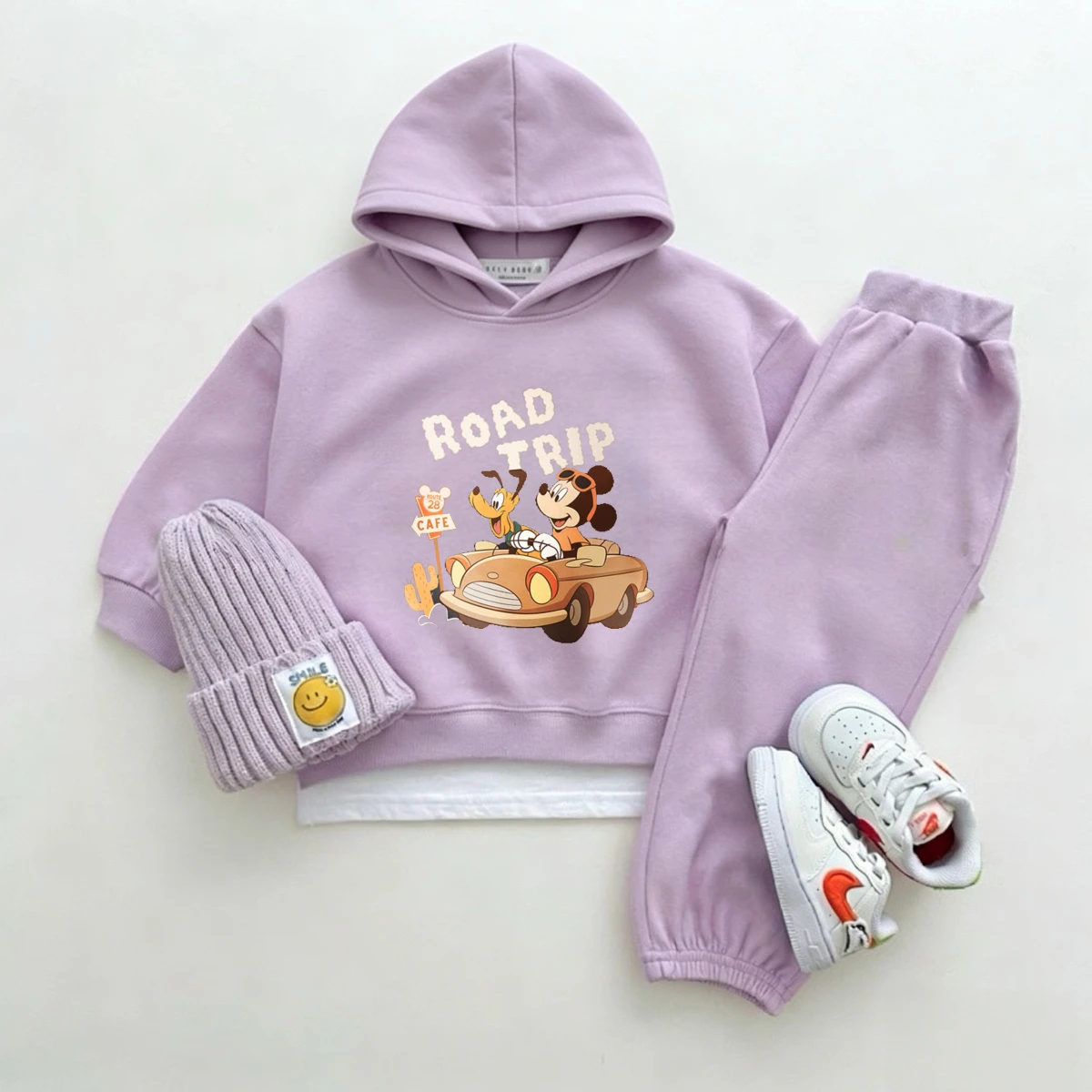 Trajes morados para niñas, disfraz de otoño de Disney, conjunto de 2 piezas de manga larga, ropa exterior, nueva sudadera informal de moda + pantalones, ropa para niños - imagen 2
