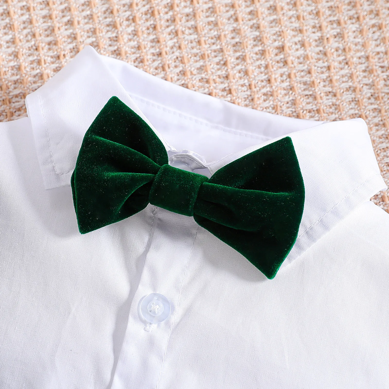 Conjuntos de 4 piezas de ropa para bebé, moda coreana, chaleco con lazo para caballero, camiseta blanca y pantalones, ropa de Boutique para niños BC1578 - imagen 3