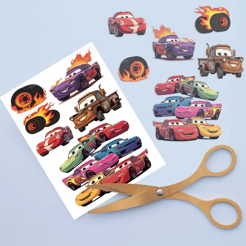 Pegatinas de tatuajes de Coches Lightning Mcqueen, pegatina decorativa de Anime de Disney para niños, suministros de fiesta de cumpleaños, favores, regalo bonito para niño - imagen 3