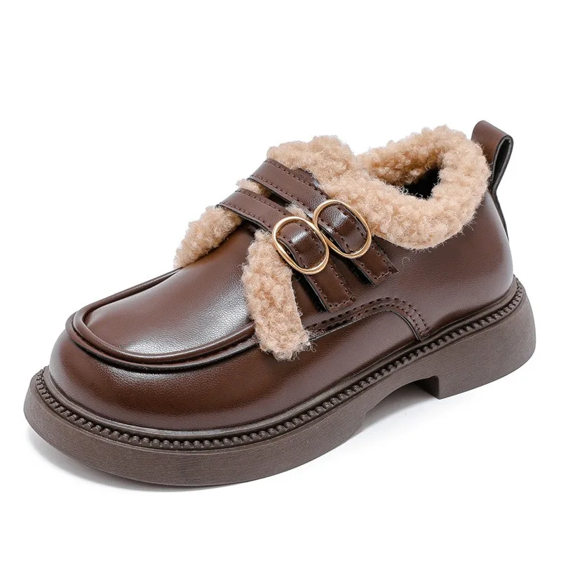 Mocasines para niños 2025, nuevo estilo de invierno, suela plana para niños, bota individual para niños, zapatos casuales versátiles de estilo británico para hombres y mujeres - imagen 5