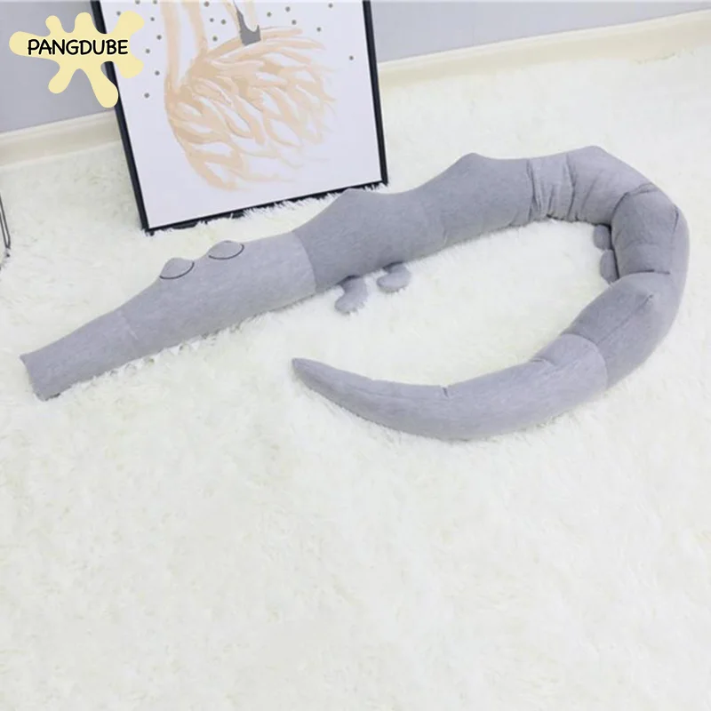 PANGDUBE Parachoques para cuna de cocodrilo de 200 cm, juego de almohadas para parachoques para cama de bebé, decoración suave para guardería, riel de seguridad para cama de recién nacido