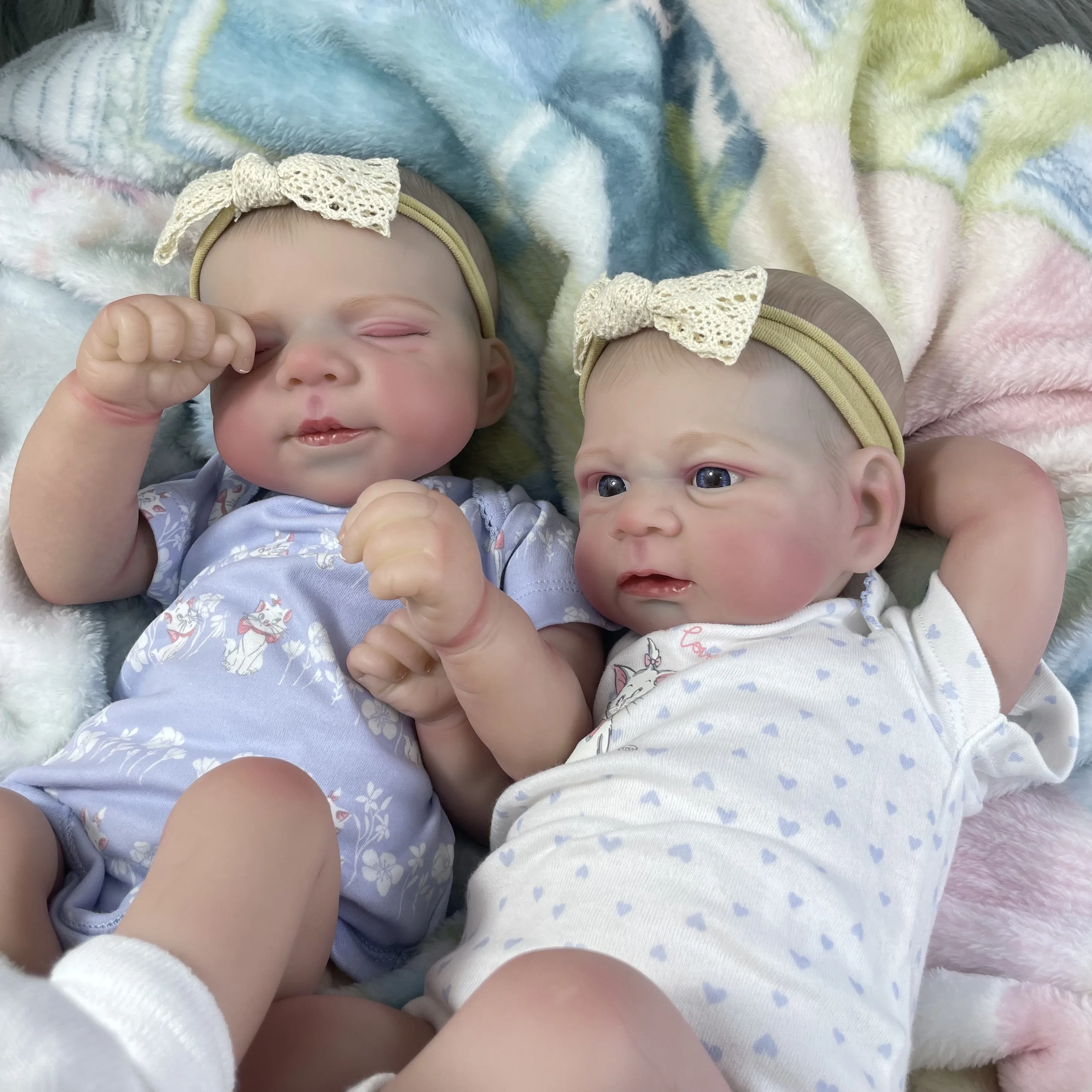 Muñecas Reborn realistas y adorables de 17/18 pulgadas, cuerpo de tela Pascale y Elijah, gemelos, muñeca recién nacida - imagen 3