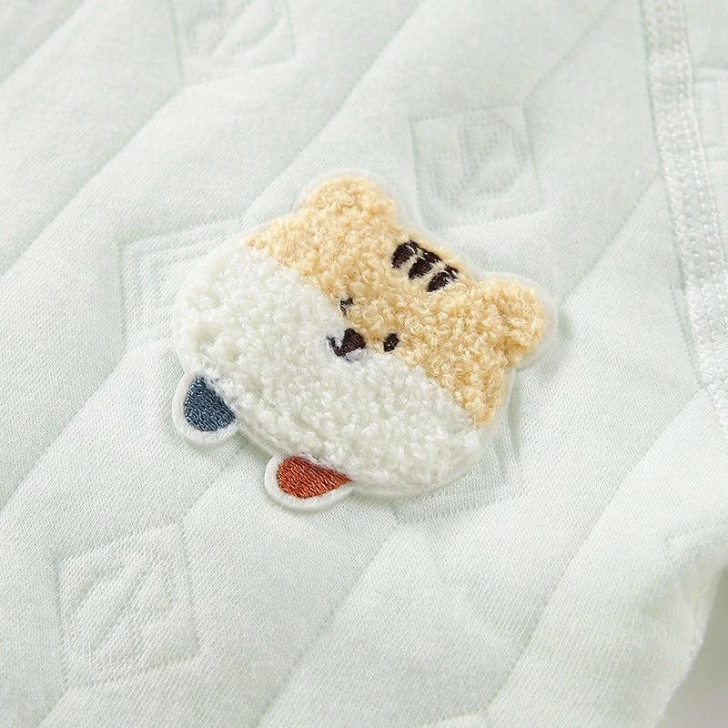 Traje cálido de algodón para bebé Unisex para otoño e invierno, conjunto de 2 piezas con cabeza de tigre bonita para niños y niñas, pantalones de pijama suaves para Halloween - imagen 4