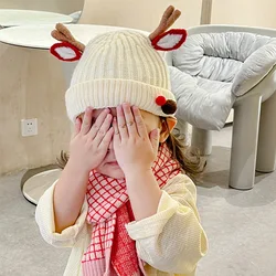 2025 Gorro coreano para bebé, gorro de punto cálido para invierno, gorro bonito de dibujos animados para bebés y niños pequeños, gorro de ganchillo C con orejeras