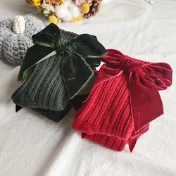 Calcetines largos de lana merino con lazo para bebé – Suaves y cálidos