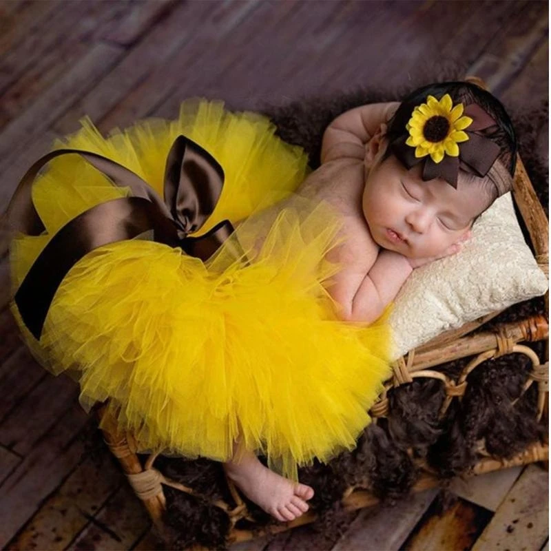 M76C fotografía disfraz ropa diadema y falda con lazo traje accesorios fotografía ropa para sesión fotos