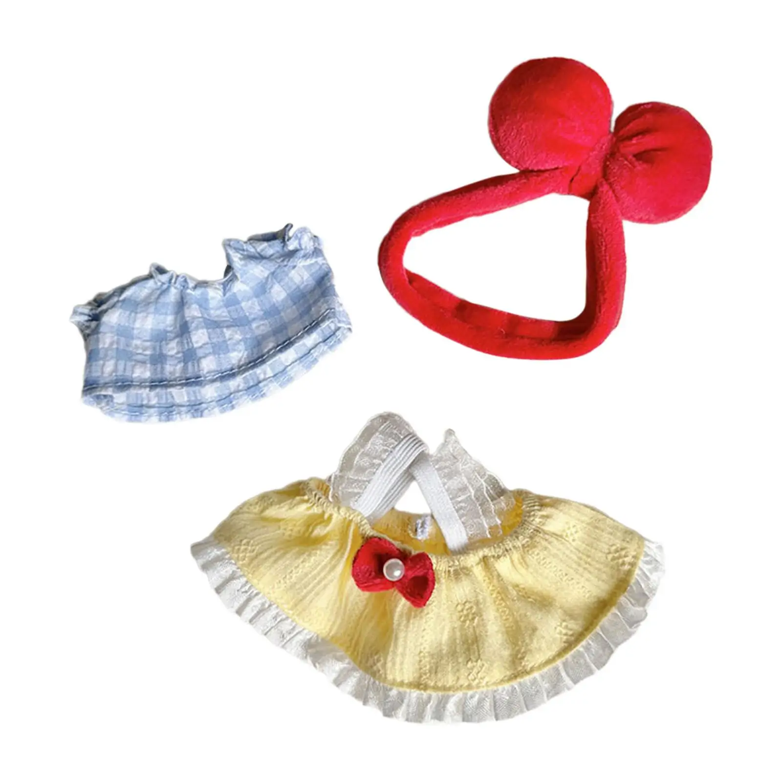 Plush Doll Suspender Skirt Make Your Own Dolls, DIY Educational Pretend Play Costumes Clothing Dress up for 6.69'' Doll