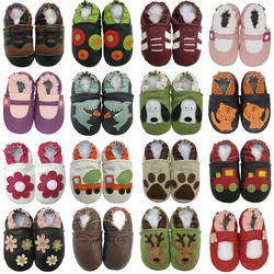 Carozoo Zapatillas de cuero suave para primeros pasos del bebé