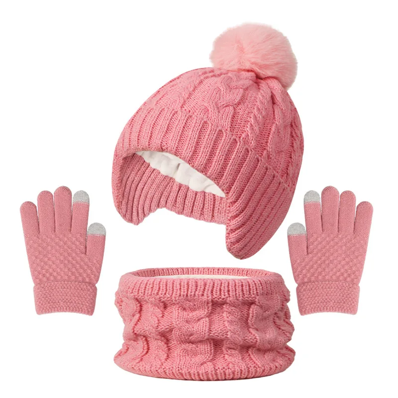 Gorro de punto con bufanda y guantes forro polar para niños - imagen 2
