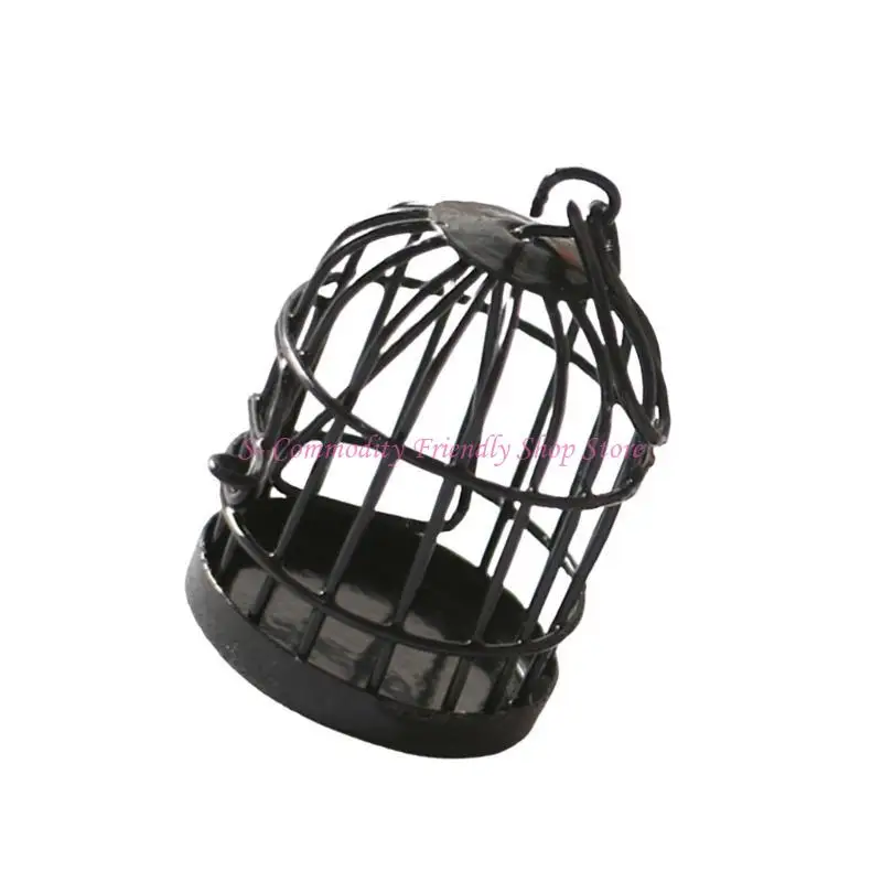 85ae Fun Birdcage Jaula pájaros Ventajero juguete Lindo escritorio jardín Suministro tiendas - imagen 4