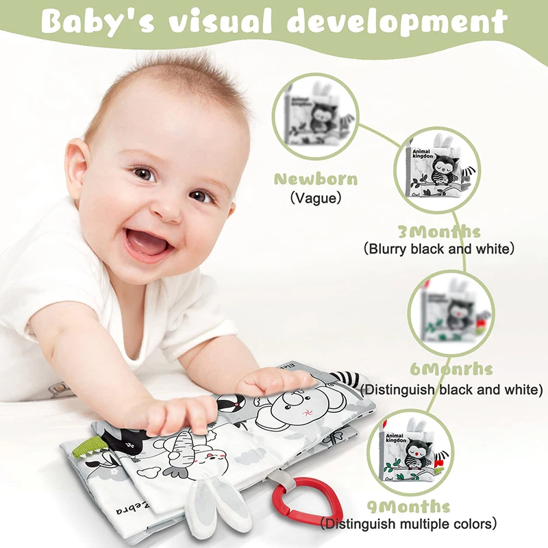 Libro sensorial de tela para bebé Montessori 0-12 meses – estimulación - imagen 2